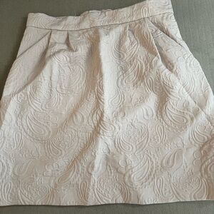 H&M Cream A-Line Skirt with Textured Pattern